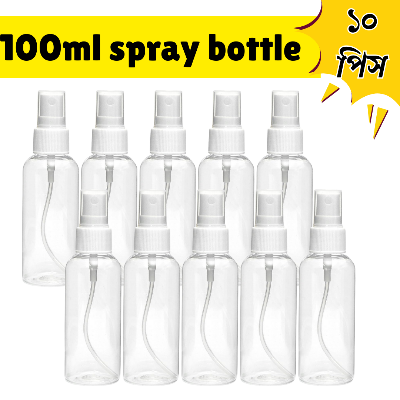 Picture of 100ml Spray bottle Transparent plastic bottle- 10 pcs