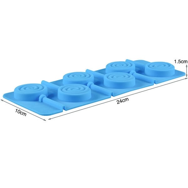 Picture of Lollipop Silicone Mold Lollipop Shape with 6 Cavities Chocolate Molds for Making Lollypop, Chocolate, Bonbons and Fondant DIY
