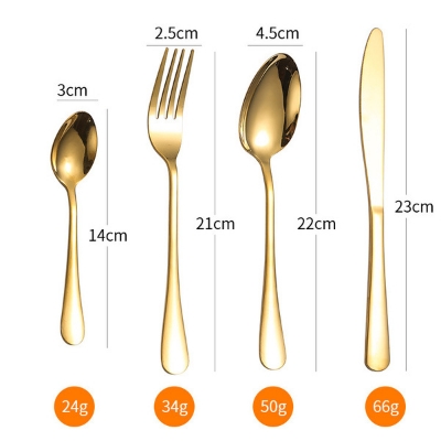 Picture of 24pcs Stainless Steel Cutlery Set with Holder - Steak Knife Fork Spoon