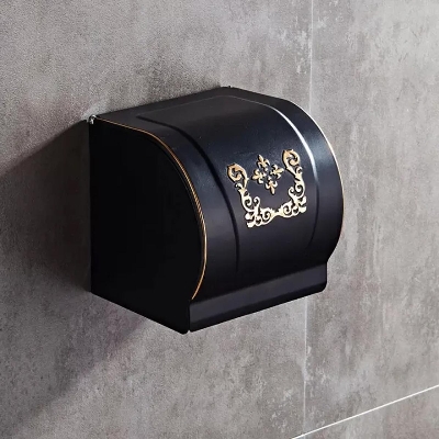 Picture of Toilet Paper Holder Paper Holders Antique Brass/ Waterproof Closed Cover Bathroom Accessories/ Wall mounted Tissue Holder