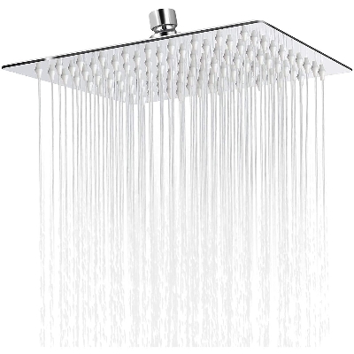 Picture of TOSCH Mirror Stainless Steel 304 Square Ultra Slim High Pressure Rainfall Shower Head for bathroom Chrome Finish (8 INCH) (WITHOUT SHOWER ARM)