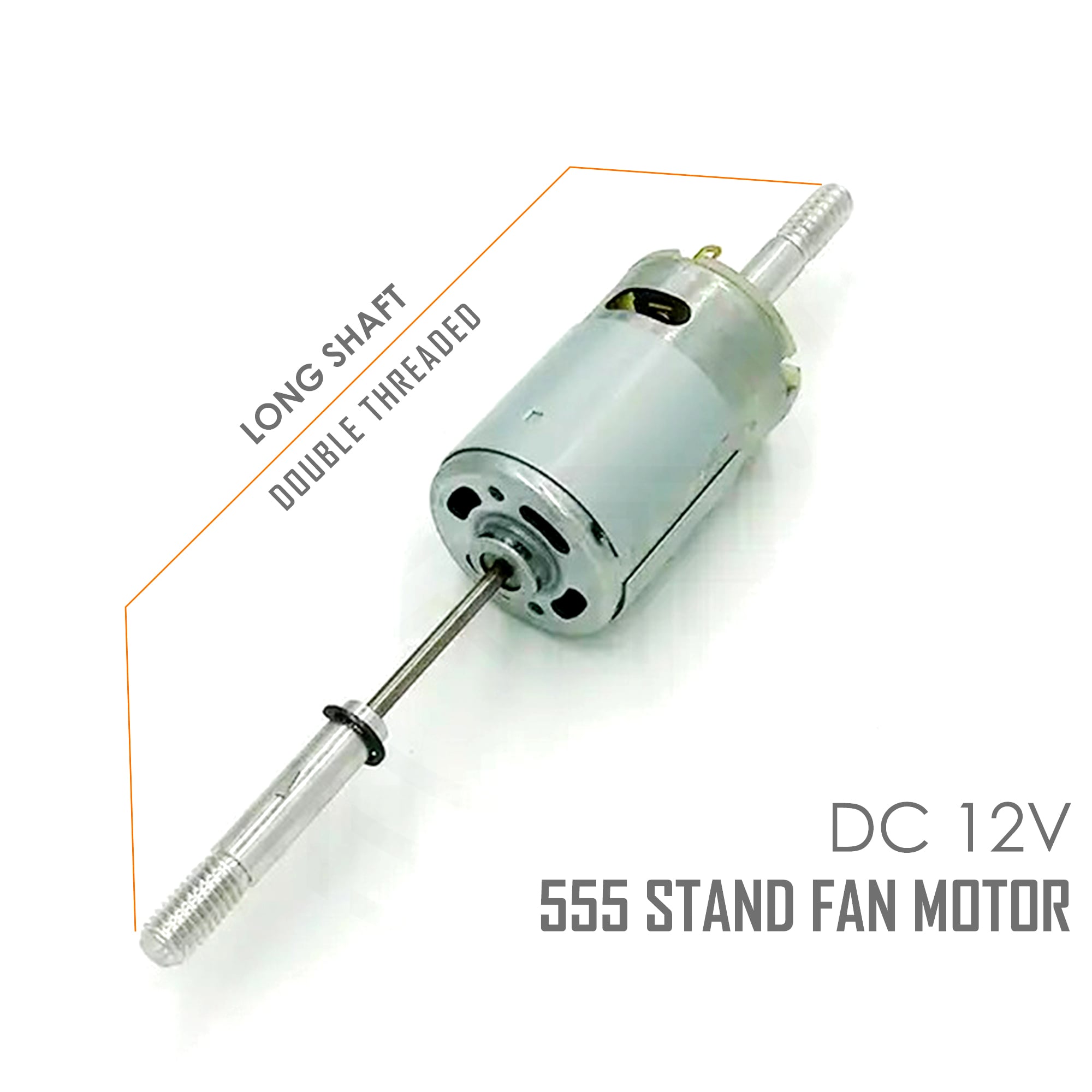 Picture of RS555 12V Heavy Duty Long Shaft Copper Magnetic Motor For DC Charger Fan