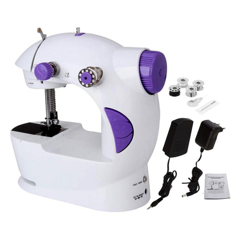 Picture of Dual Speed Portable Mini Electric Pedal Sewing Machine - Double Threads Rewind Swing Machine For Home Use - মিনি সেলাই মেশিন
