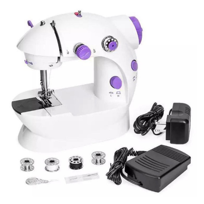 Picture of Dual Speed Portable Mini Electric Pedal Sewing Machine - Double Threads Rewind Swing Machine For Home Use - মিনি সেলাই মেশিন