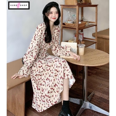 Picture of Dresses Women High Waist Printed French Style Fashion Casual Chic Loose Streetwear Female Students Slim Elegant All-match Simple