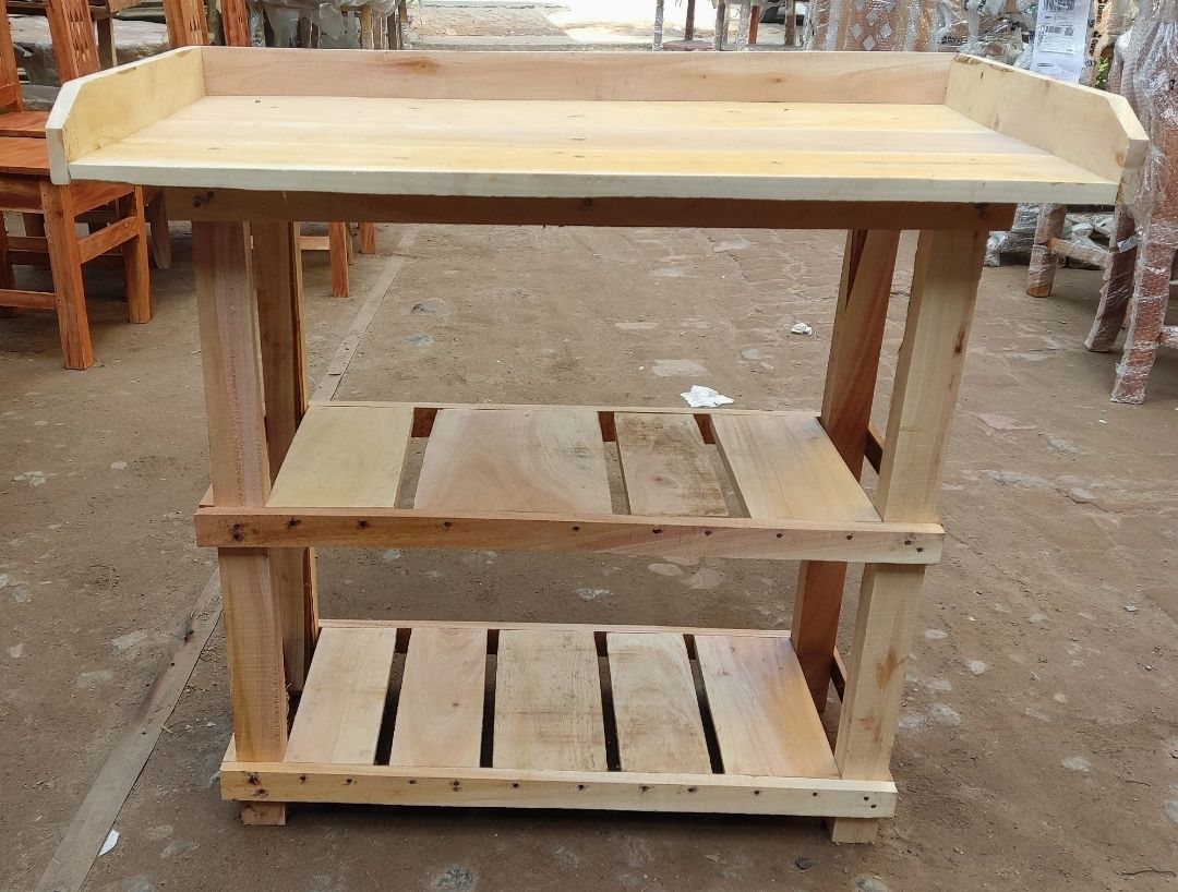 Picture of Wooden Gas burner table Kitchen Table