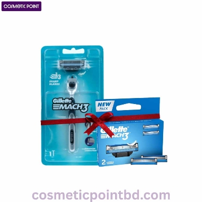 Picture of Gillette Mach3 Razor for Men With Extra 2 Razor Blade Refills Combo