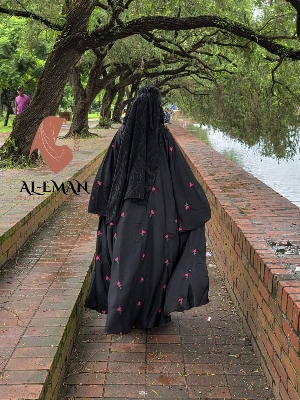 Picture of Borqa Cerry Embroidery Borka - Unique Design Handcrafted Embroidered Top for Women