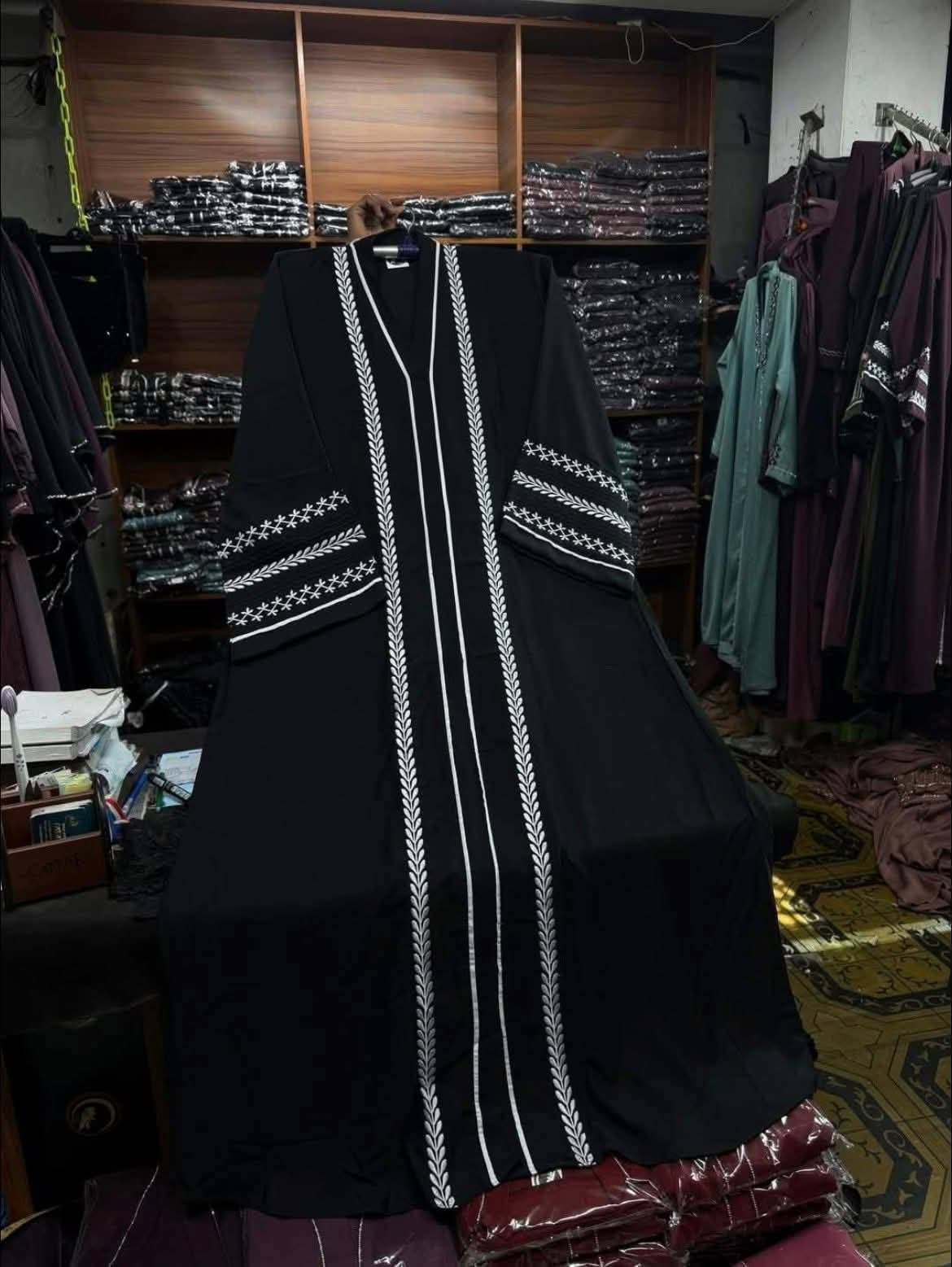 Picture of cerry embroidery abaya borka very fashionable and comfortable design