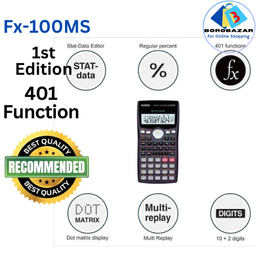 Picture of Scientific calculator, Fx 100ms calculator, 100ms scientific calculator, Scientific calculator 100ms for students best calculator, Black