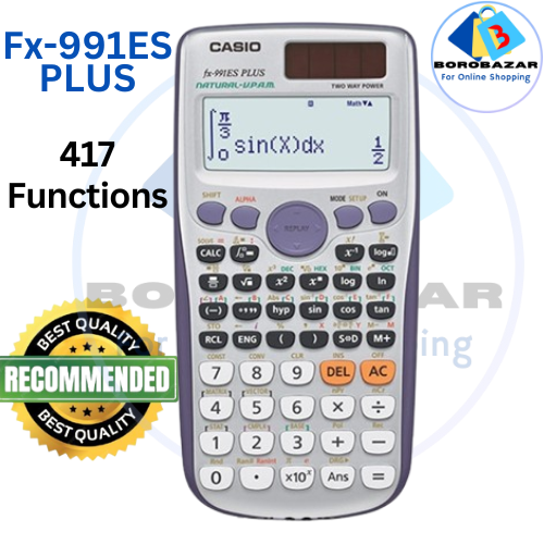 Picture of Fx 991 Es Plus Calculator, Sceintific calculator, fx 991 es plus calculator original, scientific calculator fx 991, 991 es plus calculator, 991es calculator, 991es plus calculator, best calculator for students. solar and Battery -  Color, Silver & Blue