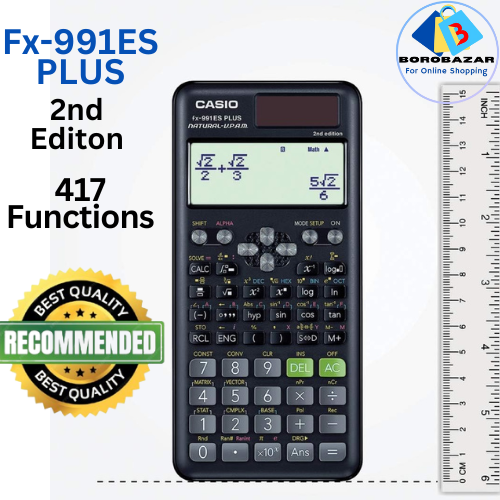 Picture of Fx 991 Es Plus Calculator, Sceintific calculator, fx 991 es plus calculator original, scientific calculator fx 991, 991 es plus calculator, 991es calculator, 991es plus calculator, 2nd edition, best calculator for students. Black.