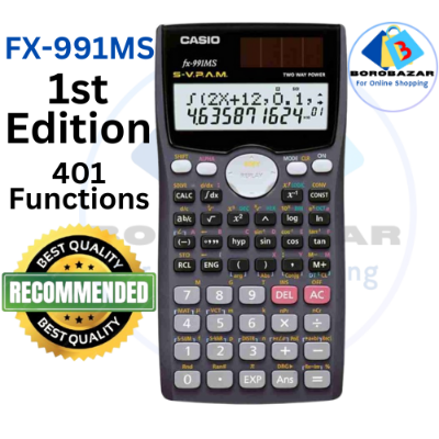 Picture of Fx-991MS Calculator, 991ms scientific calculator, fx 991ms scientific calculator, solar & Battery, For students, Color, Black