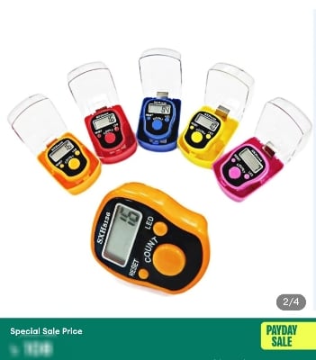 Picture of Digital Tasbih Counter Tally with LED Light – Finger Counter Tasbeeh – 1 Pcs