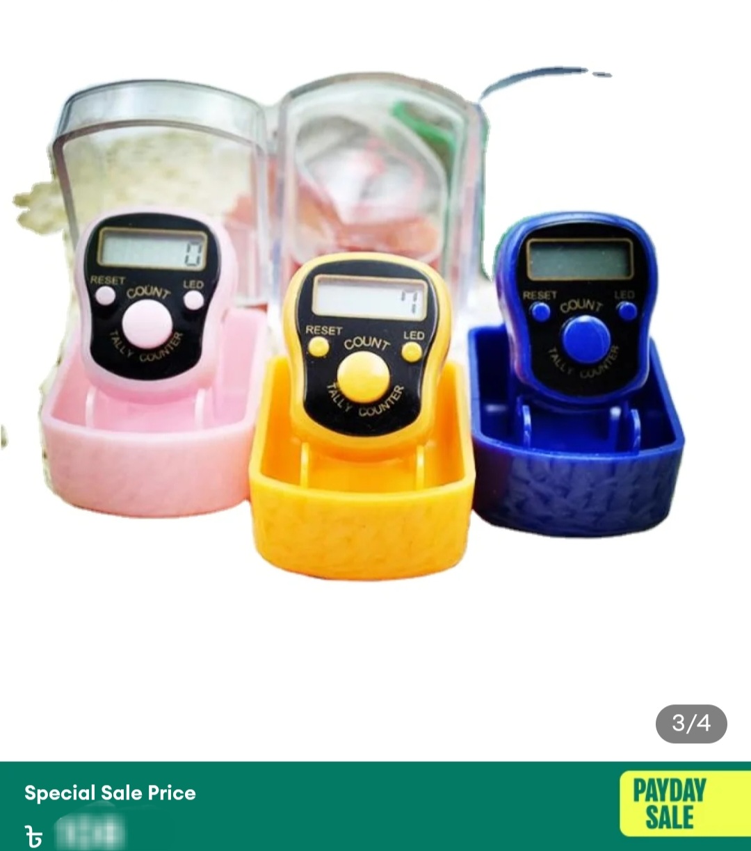 Picture of Digital Tasbih Counter Tally with LED Light – Finger Counter Tasbeeh – 1 Pcs