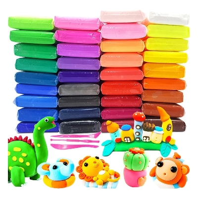 Picture of 12 Pcs Colors Air Dry Clay for Kids Non-Toxic Soft & Ultra Light Modeling Clay with Project Book