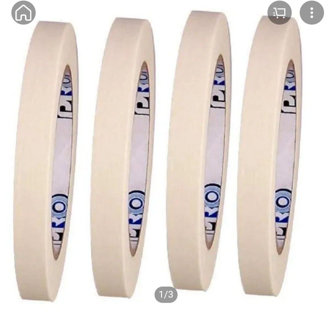 Picture of Masking Tape 1/2 Inch 12 mm (Pack of 1) of Multi-Use, Easy Tear Tape. Great for Carpenter Labeling, Painting, Packing Adhesive Leaves No Residue