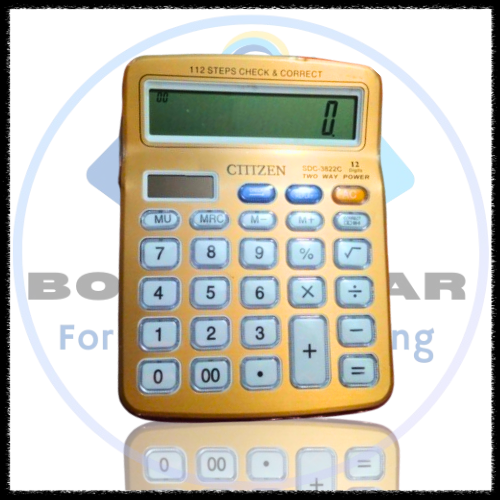 Picture of 12 Digits Official Desktop Calculator SDC-3822C – Dual Power – Medium Size – White/Golden