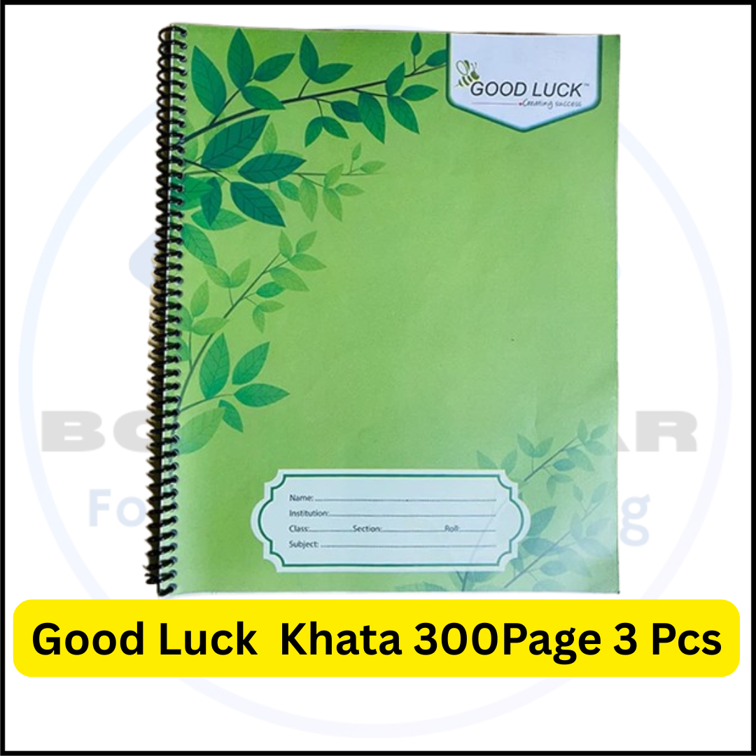 Picture of Good Luck Spiral Notebook 300 Pages - 3 pcs | Premium Quality Khata for School & Office Use