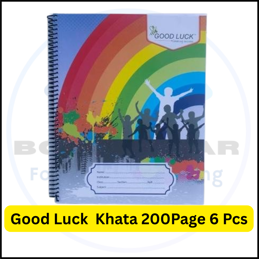 Picture of Good Luck Spiral Notebook 200 Pages - 6 pcs | Premium Quality Khata for School & Office Use