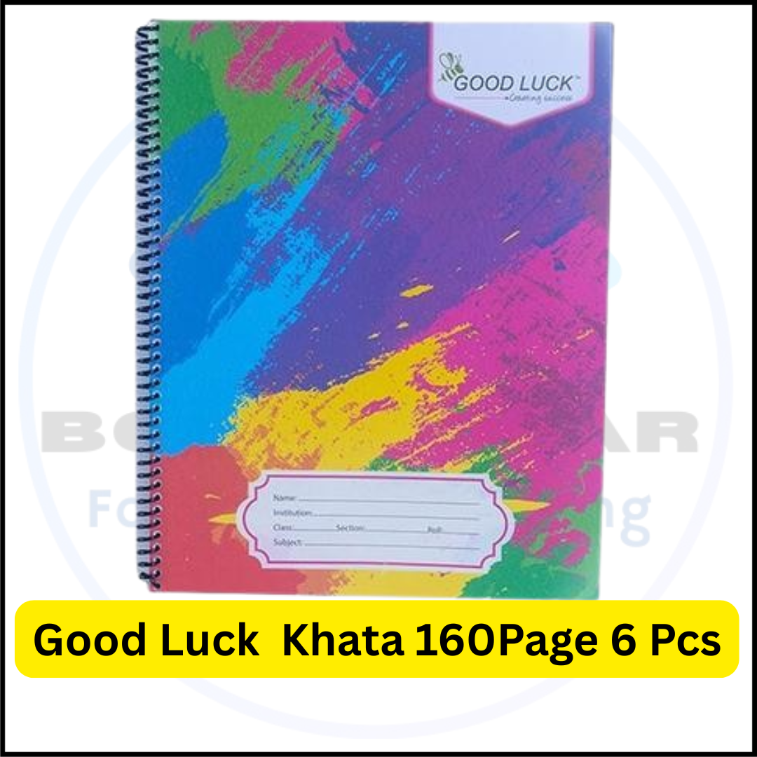 Picture of Good Luck Spiral Notebook 160 Pages - 6 pcs | Premium Quality Khata for Students - University Note Book / Note khata / Exercise book,  Math khata