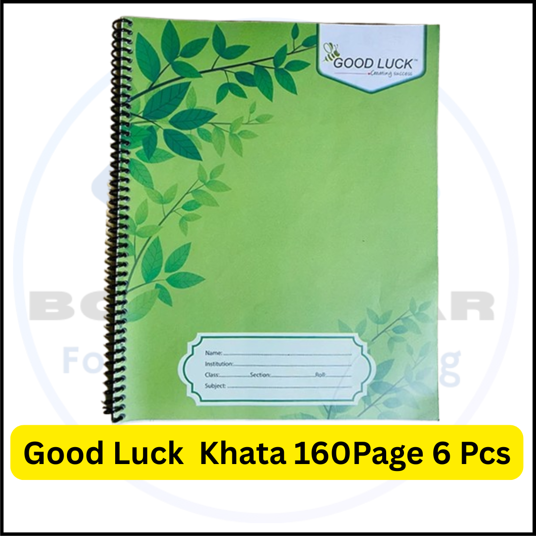 Picture of Good Luck Spiral Notebook 160 Pages - 6 pcs | Premium Quality Khata for Students - University Note Book / Note khata / Exercise book,  Math khata