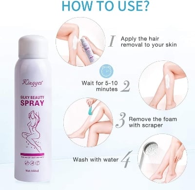 Picture of Kingyes Silky Beauty Spray Quick and Painless Hair Removal Spray Foam 150ml