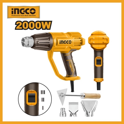 Picture of INGCO 2000W Heat Gun With 3 temeprature Settings HG200078 -Multicolor