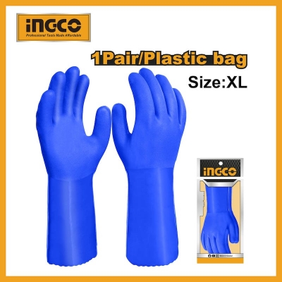 Picture of PVC GLOVES (SIZE: XL) INGCO (HGVP04) HEAVY DUTY -Multicolor