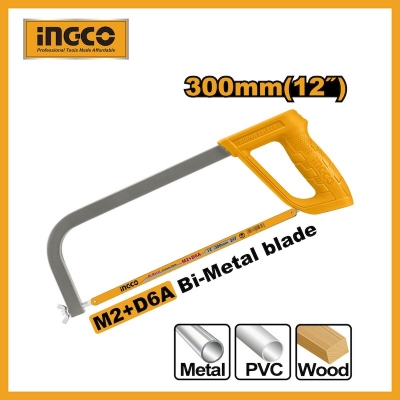 Picture of INGCO 300mm Hacksaw frame for cutting metal, plastic, wood HHFS3058 -Multicolor