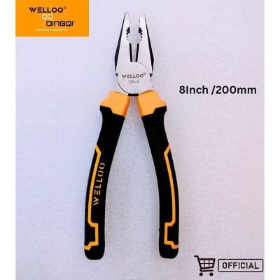 Picture of WELLOO 8" Wire Cutter & Combination Plier | Multi-Functional | High Quality Steel | TPR Handle | Electrician Repair Tool -Multicolor