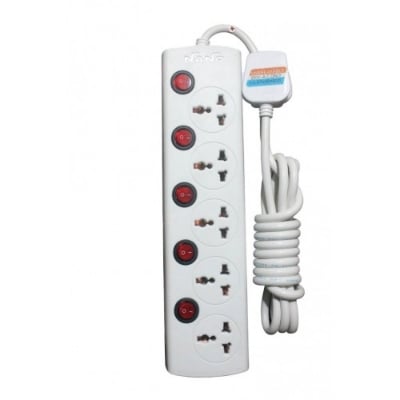 Picture of Power Strip Nano MBS-405 5 Port 3 Pin Power Strip White Heavy Duty Multiplug - Malti Plug - White