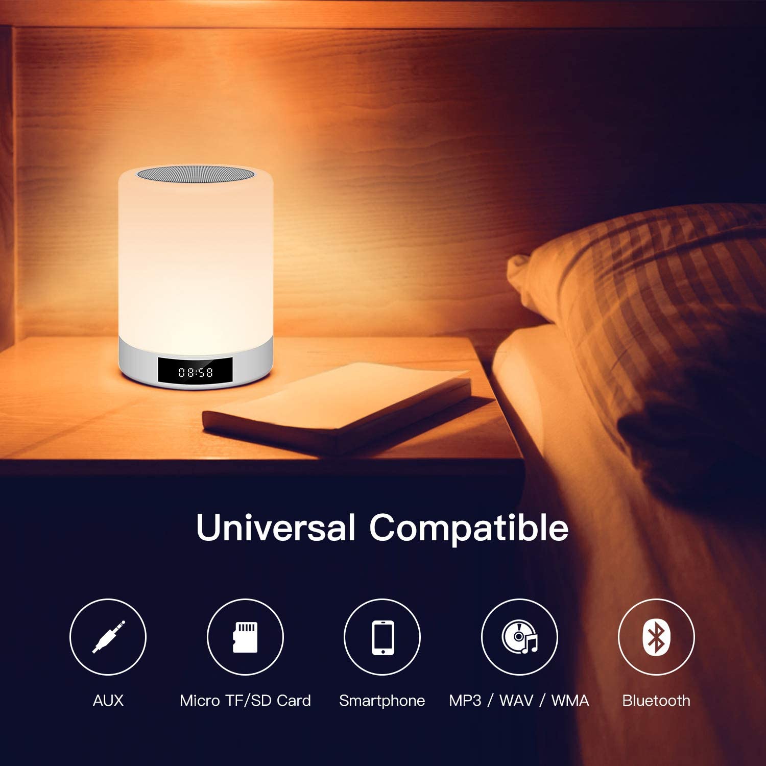 Picture of S66 + Colorful Light Touch Patting Light Bluetooth Speaker Creative Gifts - Portable Table - Multicolour
