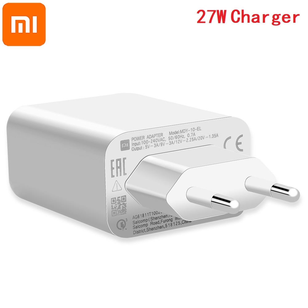 Picture of Xiaomi@Mi charger 27W QC 3.0 fast Charge Adapter with Usb Type-c cable - White