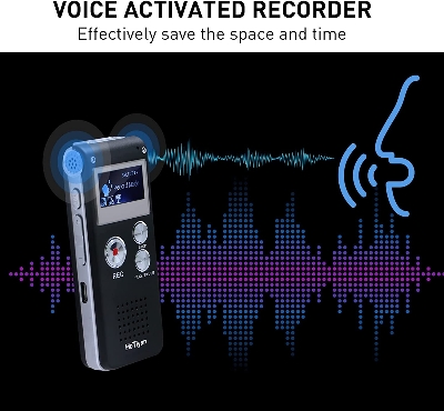 Picture of Professional Digital Voice Record 8GB Bulit-in Memory Audio Recorder Dictaphone MP3 Player - Black