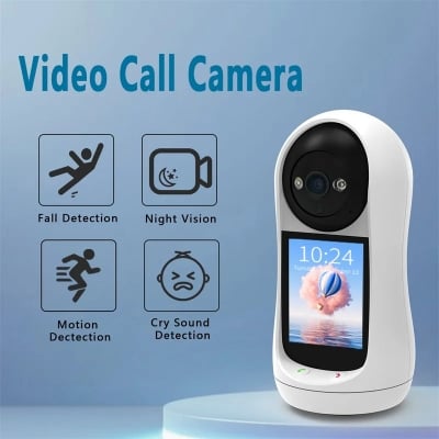Picture of V380 Pro Indoor Security Camera 1080P Full HD WIFI Video Calling PT Camera,AI Auto Tracking,2.8inch HD Display and two-way video calling, Human/Pet AI Ideal for Baby Monitor/Pet Camera/Home Security CCTV Camera - Multicolor