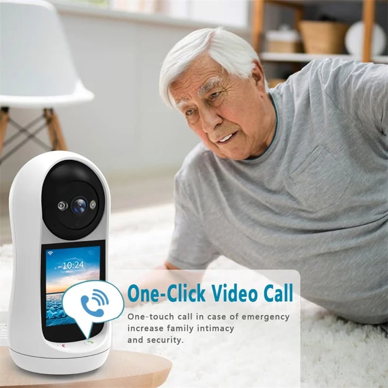 Picture of V380 Pro Indoor Security Camera 1080P Full HD WIFI Video Calling PT Camera,AI Auto Tracking,2.8inch HD Display and two-way video calling, Human/Pet AI Ideal for Baby Monitor/Pet Camera/Home Security CCTV Camera - Multicolor