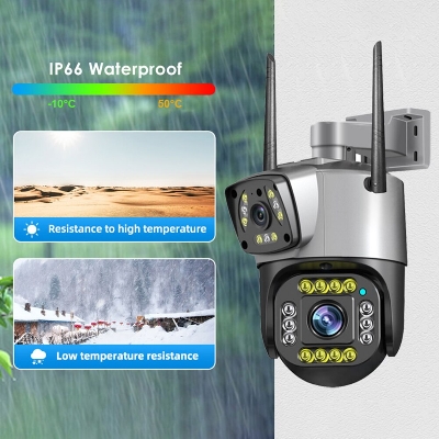 Picture of Outdoor Waterproof Wireless WIFI IP Camera Dual Lens Security Camera V380 Pro Smart Home Auto Tracking CCTV Camera