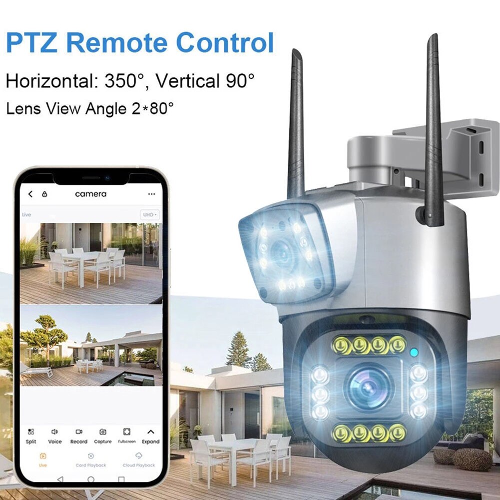 Picture of Outdoor Waterproof Wireless WIFI IP Camera Dual Lens Security Camera V380 Pro Smart Home Auto Tracking CCTV Camera