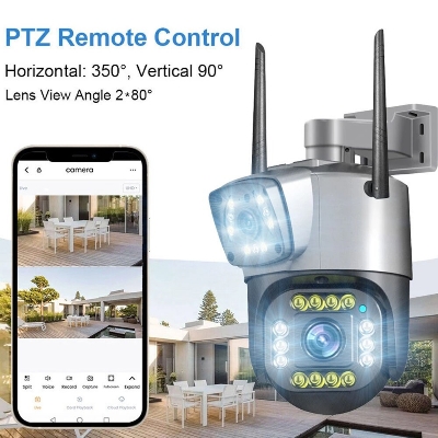 Picture of Outdoor Waterproof Wireless WIFI IP Camera Dual Lens Security Camera V380 Pro Smart Home Auto Tracking CCTV Camera