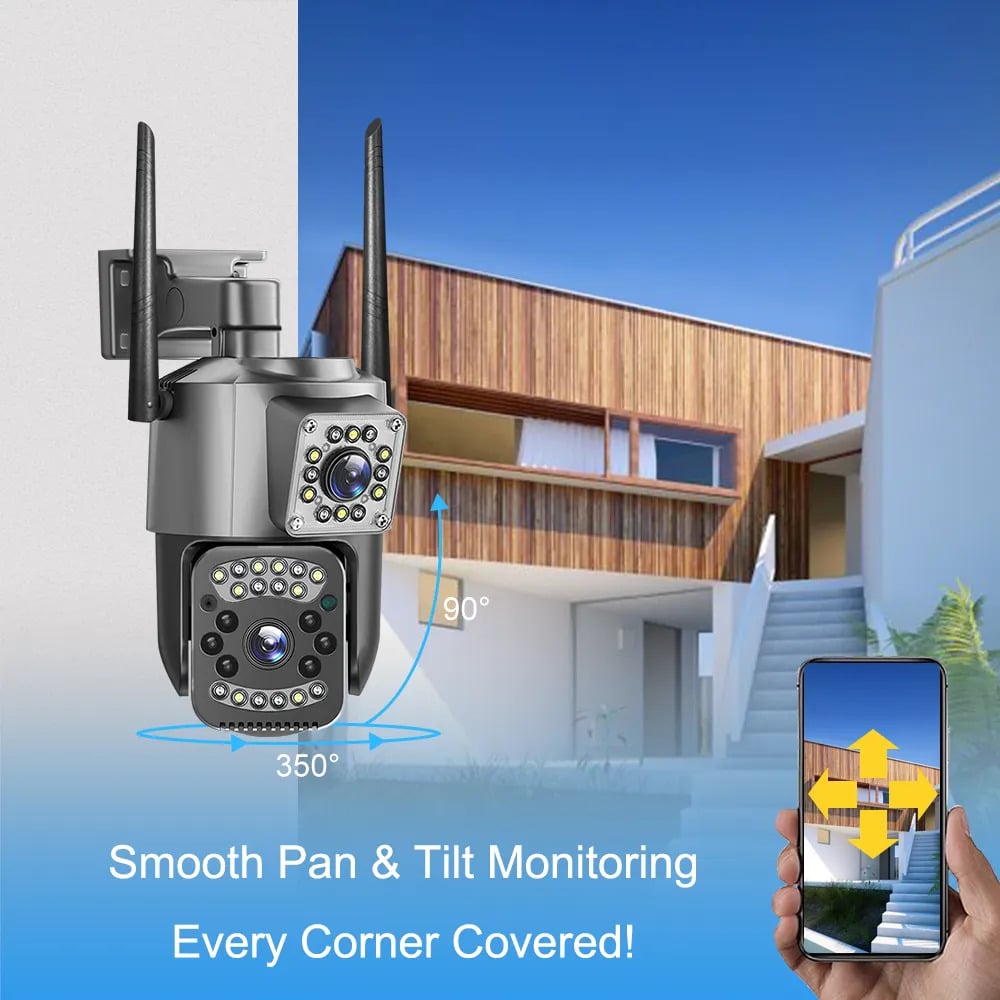 Picture of 4G SIM Outdoor V380 4MP Dual Lens IP Camera Color Night Vision Two Way Audio Security CCTV Camera