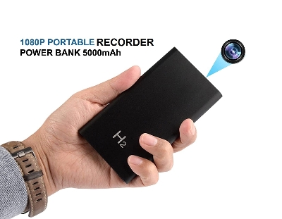 Picture of Digital Recorder 1080p Full HD Camera Power Bank 5000mAh H2 Power Bank Camera Audio Video Recorder Security Camera - Black