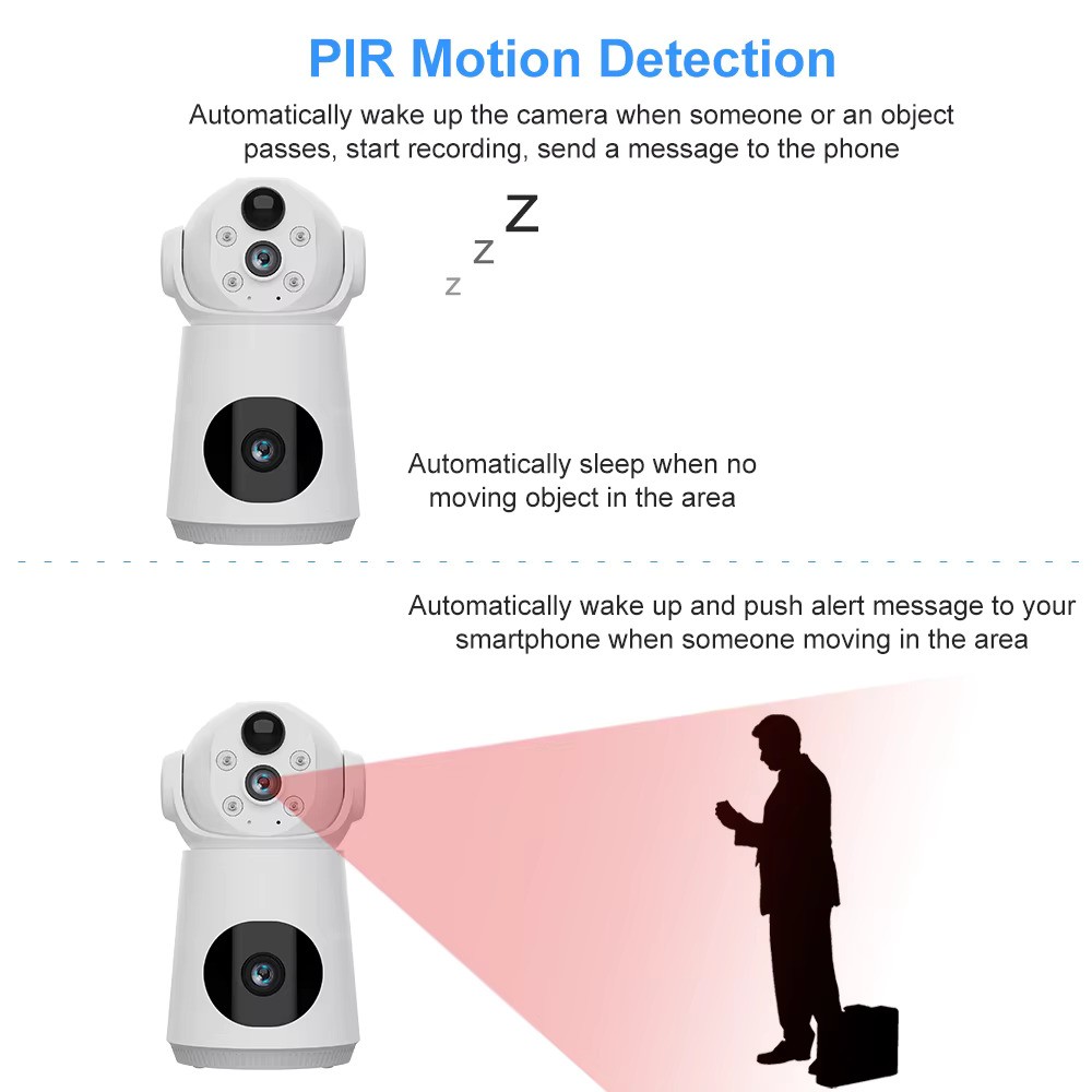 Picture of Battery Powered 4G Sim V380 6MP HD Wireless CCTV Dual Lance Security IP Camera Night Vision 360 Rotation Color Night Vision CCTV Camera for V380/V380 Pro APP - Multicolor