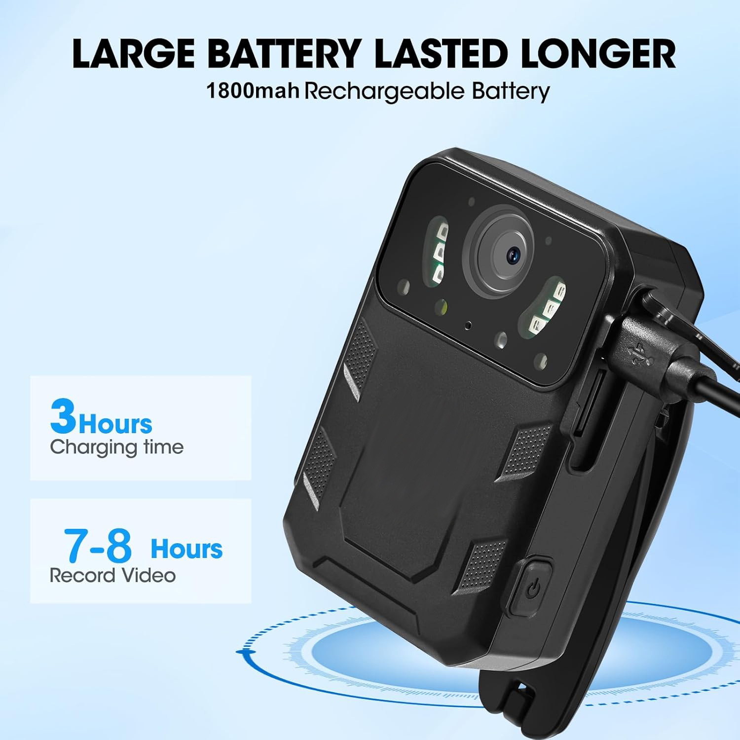 Picture of Smart Camera with Video and Audio Recording, Night Vision, 2 Inch Display, Portable Video Camera, Premium Recorder for Law Enforcement Recorder, Personal Use - Black