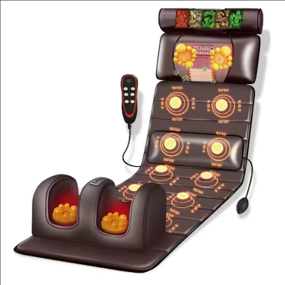 Picture of Full Body Massager Electric Infrared Massage Mattress Air Pad Roller Electric Full Body Airbag Vibration Stretching Pressure Massage Mat - Multicolor