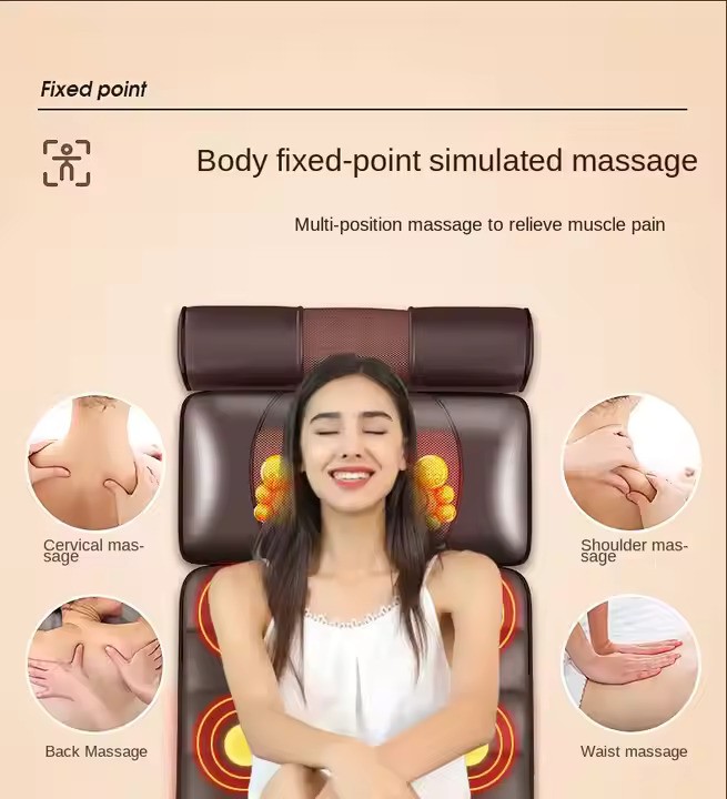 Picture of Full Body Massager Electric Infrared Massage Mattress Air Pad Roller Electric Full Body Airbag Vibration Stretching Pressure Massage Mat - Multicolor