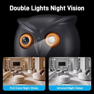Picture of ICSEE 1080P Mini WiFi Camera Home Security 120° Wide Angle Two-way Intercom Night Vision Video 3mp Bluetooth Speaker AI Cameras - Black