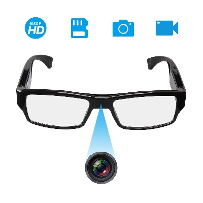 Picture of Smart Glasses with Camera HD Camera Glasses Eyewear glass Cameras Audio Video Recording Traveler Glasses Camera - Black