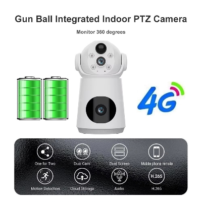 Picture of 4G SIM Supported Battery backup V380 Pro Security Camera Home Wireless Dual Lens Camera Infrared Night Vision Mobile Tracking 6 MP HD IP Camera - Multicolor