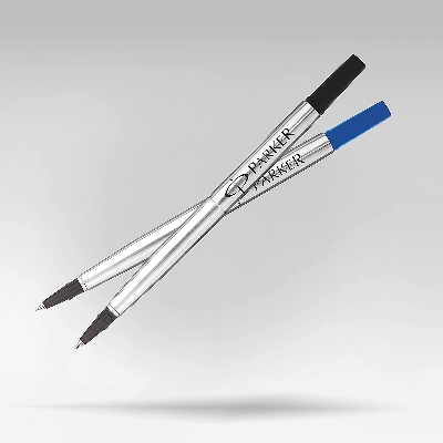 Picture of PARKER rollerball pens PARKER QUINK ink offers fluid and reliable writing on paper Beautifully pigmented ink captures your thoughts Medium tip for everyday writing Includes 1 Black ink refill - Black Refill